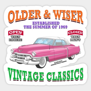 Older & Wiser Vintage Classics Hot Rod Garage Racing Novelty Gift Sticker